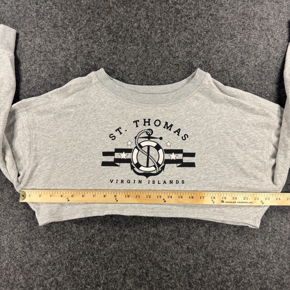 Aeropostale Aero Cropped Sweatshirt St Thomas Virgin Islands Women's‎ Size Small - Picture 5 of 11